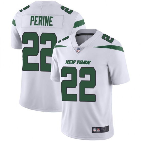 Men's New York Jets #22 La'Mical Perine White Vapor Untouchable Limited Stitched Jersey